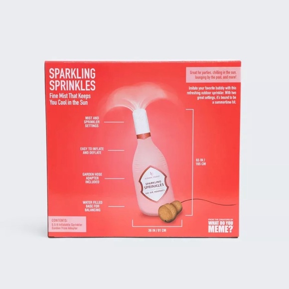 NEW What Do You Meme Sparkling Sprinkles Champagne Inflatable Outdoor Sprinkler - Picture 3 of 8